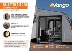 Vango Balletto Air 200 Awning 2023 -Vango balletto 200 infographic 2