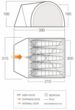 Vango Carron 500 Tent 2022 -Vango carron 500 dimensions image