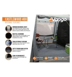 Vango Castlewood 400 (Poled) Tent 2023 (Incl. Footprint) -Vango castlewood 400 image 4