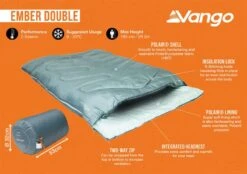 Vango Ember Double Sleeping Bag - Mineral Green -Vango ember double spec image