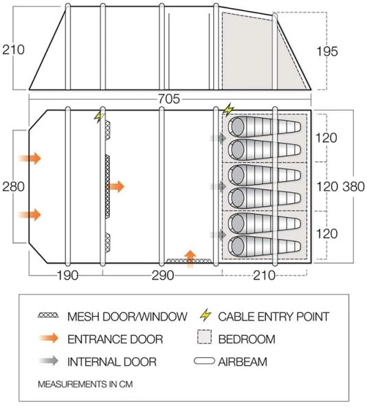 Vango Lismore Air TC 600XL Airbeam Tent 2023 (Incl. Footprint) 4 Vango Lismore Air TC 600XL Airbeam Tent 2023 (Incl. Footprint) - Image 2