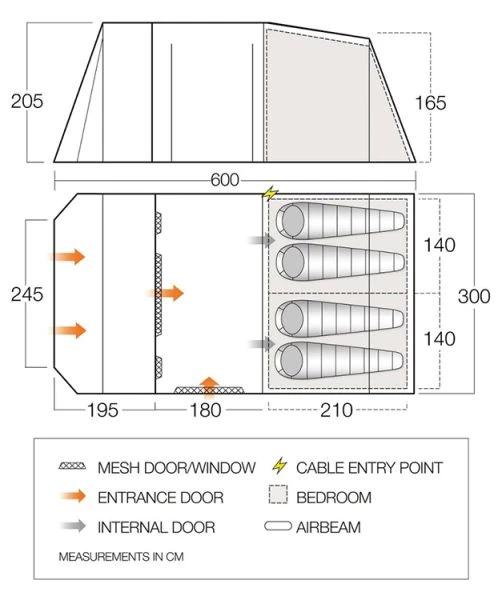 Vango Lismore TC 450 (Poled) Tent 2023 (Incl. Footprint) 4 Vango Lismore TC 450 (Poled) Tent 2023 (Incl. Footprint) - Image 2