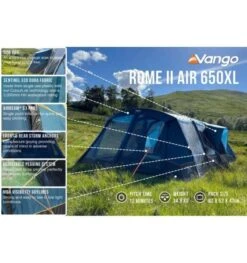 Vango Rome II Air 650XL Airbeam Tent 2023 (Incl. Footprint) -Vango rome ii air 650xl 3