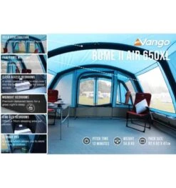 Vango Rome II Air 650XL Airbeam Tent 2023 (Incl. Footprint) -Vango rome ii air 650xl 5