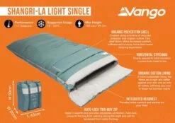 Vango Shangri-La Light Single Sleeping Bag -Vango shangri la light single infographic