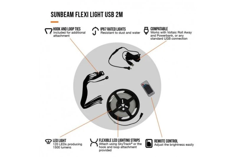 Vango Sunbeam Flexi Light 2m - USB 4 Vango Sunbeam Flexi Light 2m - USB - Image 2