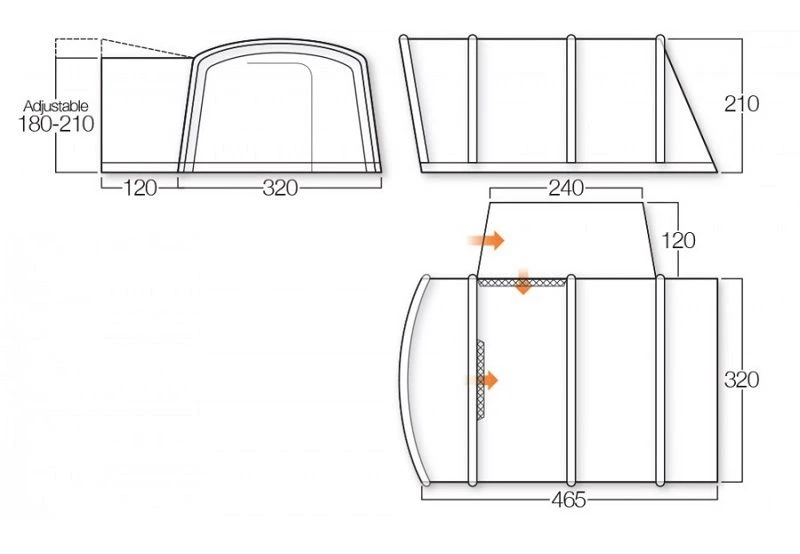 Vango Galli Low RSV III Inflatable Awning 2022 4 Vango Galli Low RSV III Inflatable Awning 2022 - Image 2